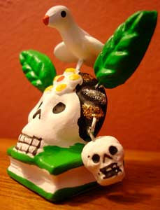 Frida with Bird Calavera