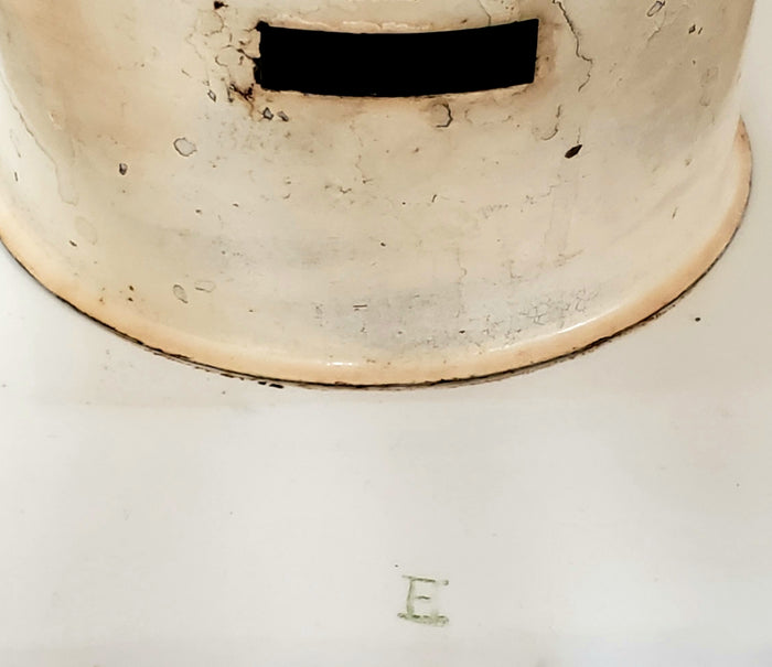 German Blue & White 8 Day Wall Clock, Delft Holland Dutch Scene, Parts Only c 1910