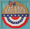 God Bless America Patriotic Bunting Door Hanger