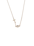 Gold Cross & Evil Eye Necklace
