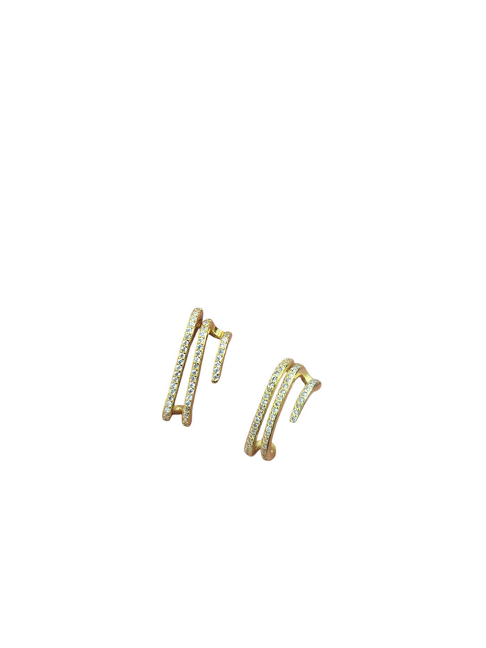 Gold Double Line Earrings