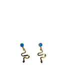 Gold Opal Snake Earrings