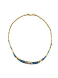 Gold Plated Blue Opal Link Necklace