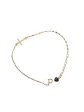 Gold Plated Cross Beaded Chain Bracelet