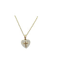 Gold Plated Heart Cross Necklace