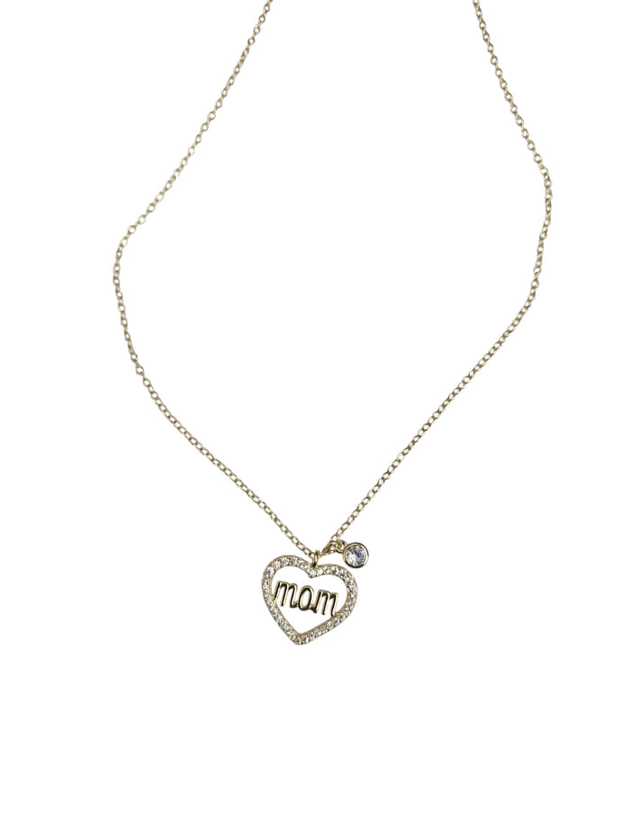 Gold Plated Mom Heart Necklace
