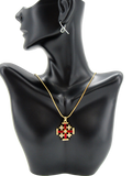 Gold plated Necklace, With Jerusalem Cross, Available in Different colors