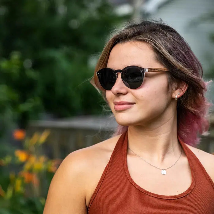 GoWood Round Rimless Sunglasses Acorn Home + Apparel