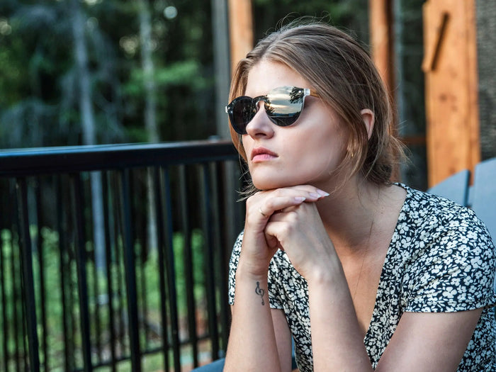 GoWood Round Rimless Sunglasses Acorn Home + Apparel
