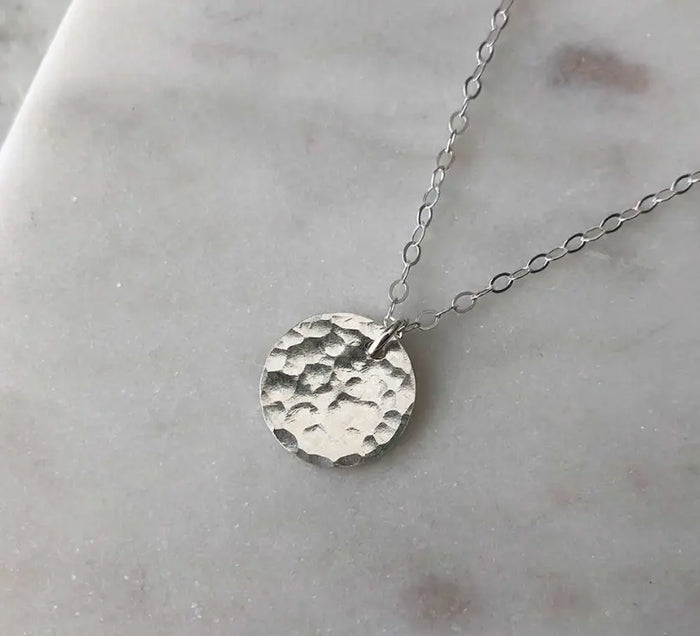 Hammered Medallion Necklace Acorn Home + Apparel