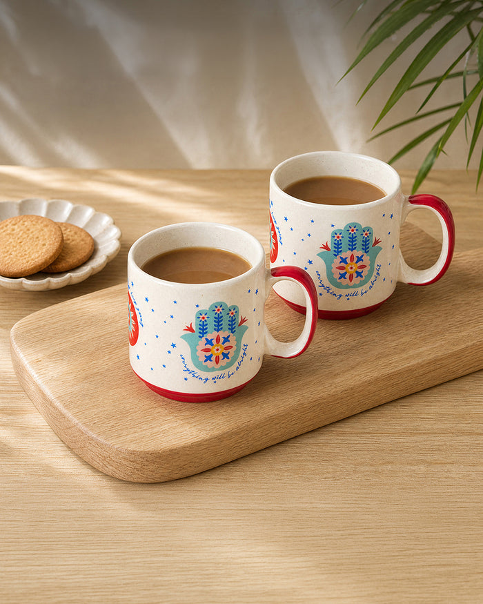 Hamsa Mugs Duo , Gift Set of 2 | Comes in a Gift Box