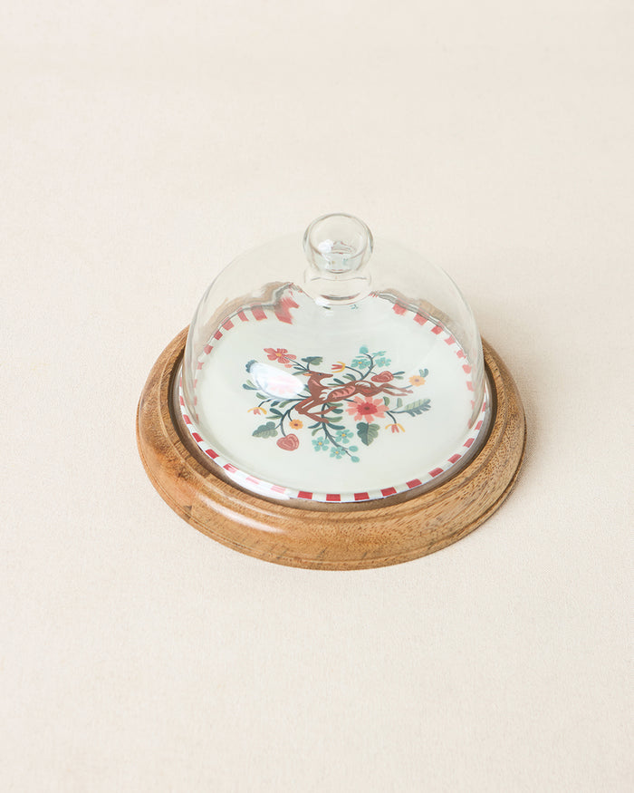 Hangul Wooden Cake Cloche, 8" dia | Kashmir Trails