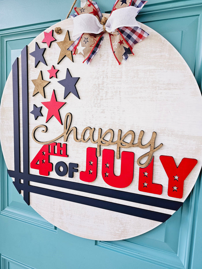Happy 4th of July Cross stitch Door Hanger-wholesale