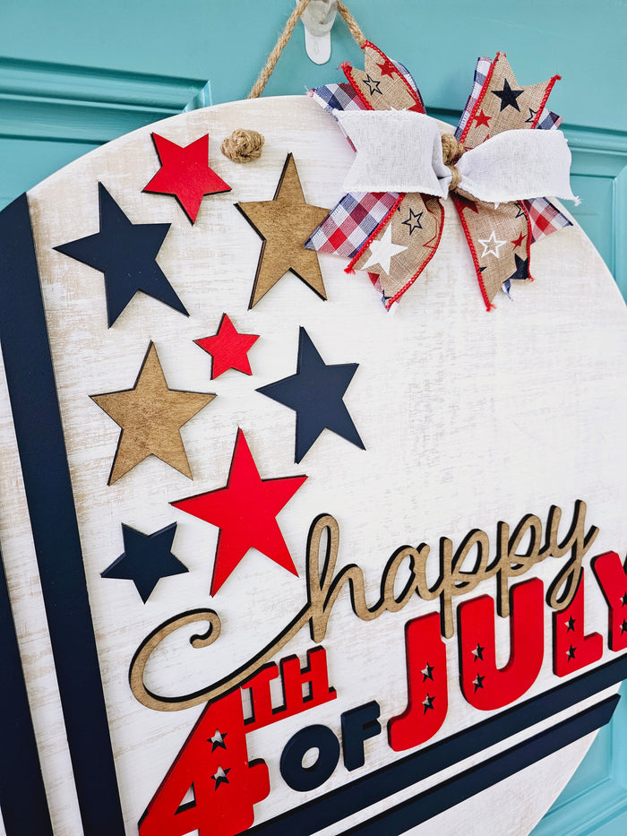 Happy 4th of July Cross stitch Door Hanger-wholesale