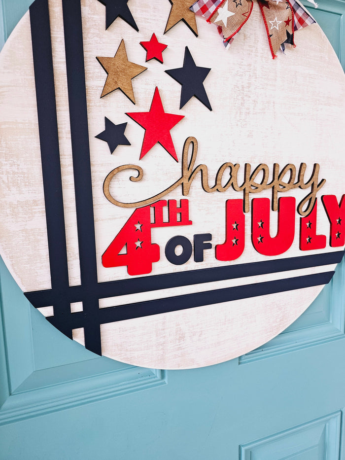 Happy 4th of July Cross stitch Door Hanger-wholesale