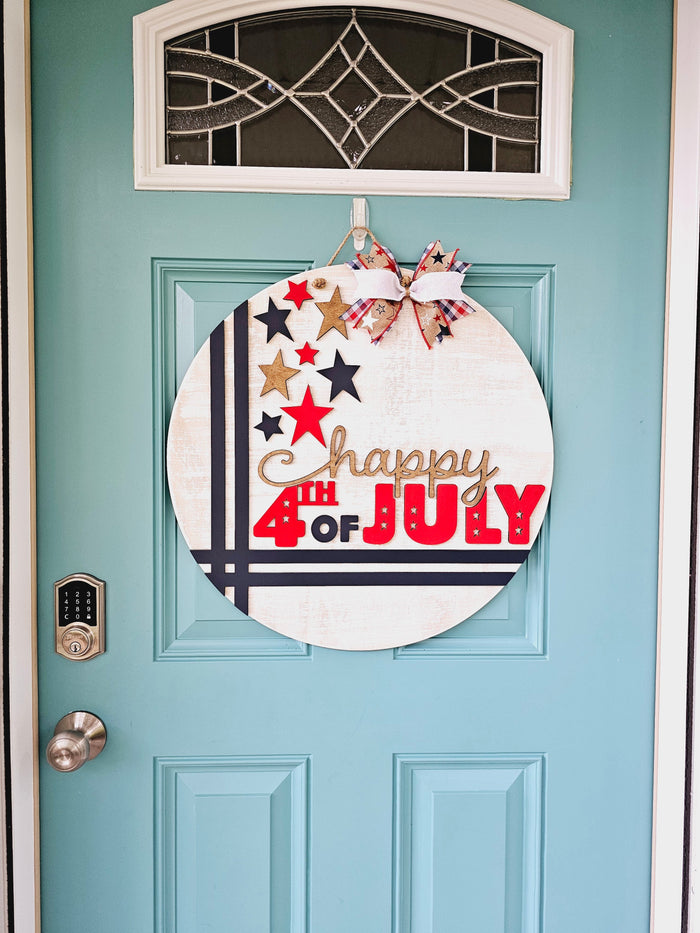 Happy 4th of July Cross stitch Door Hanger-wholesale