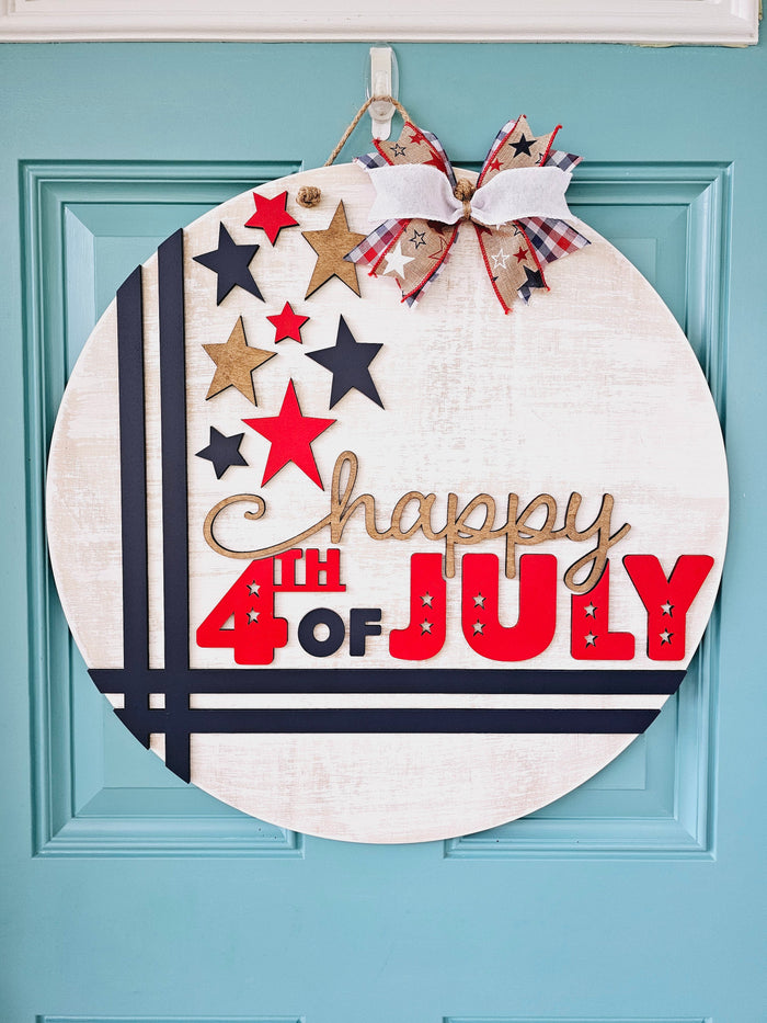 Happy 4th of July Cross stitch Door Hanger-wholesale