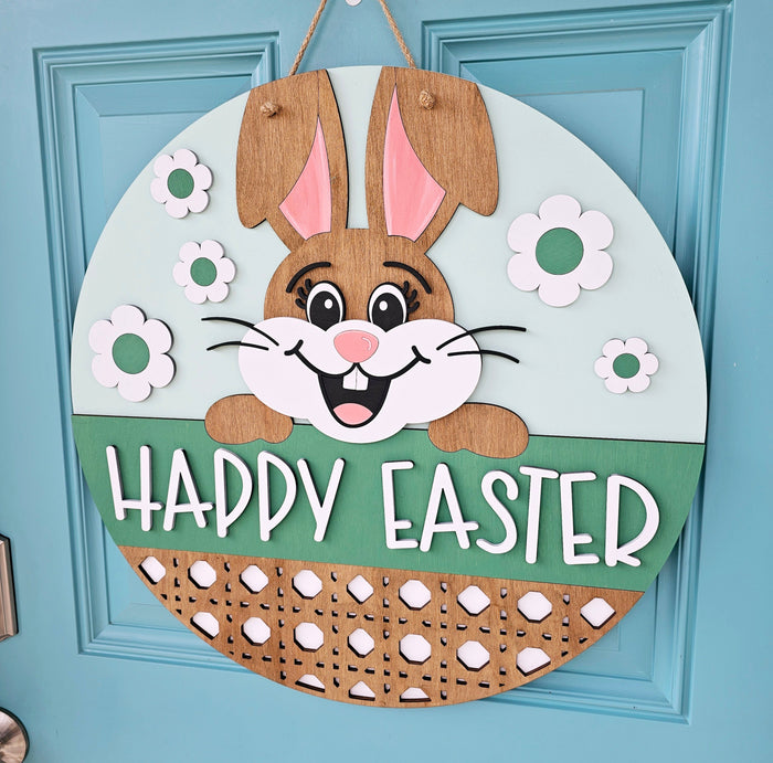 Happy Easter Cheerful Bunny Door Hanger-wholesale