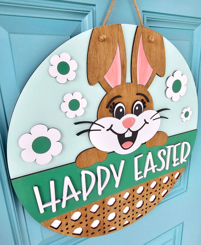 Happy Easter Cheerful Bunny Door Hanger-wholesale