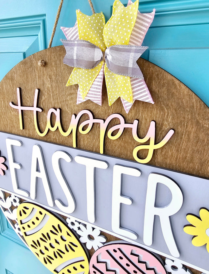 Happy Easter Floral Egg Door Hanger-wholesale