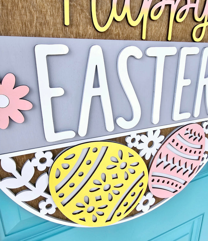 Happy Easter Floral Egg Door Hanger-wholesale