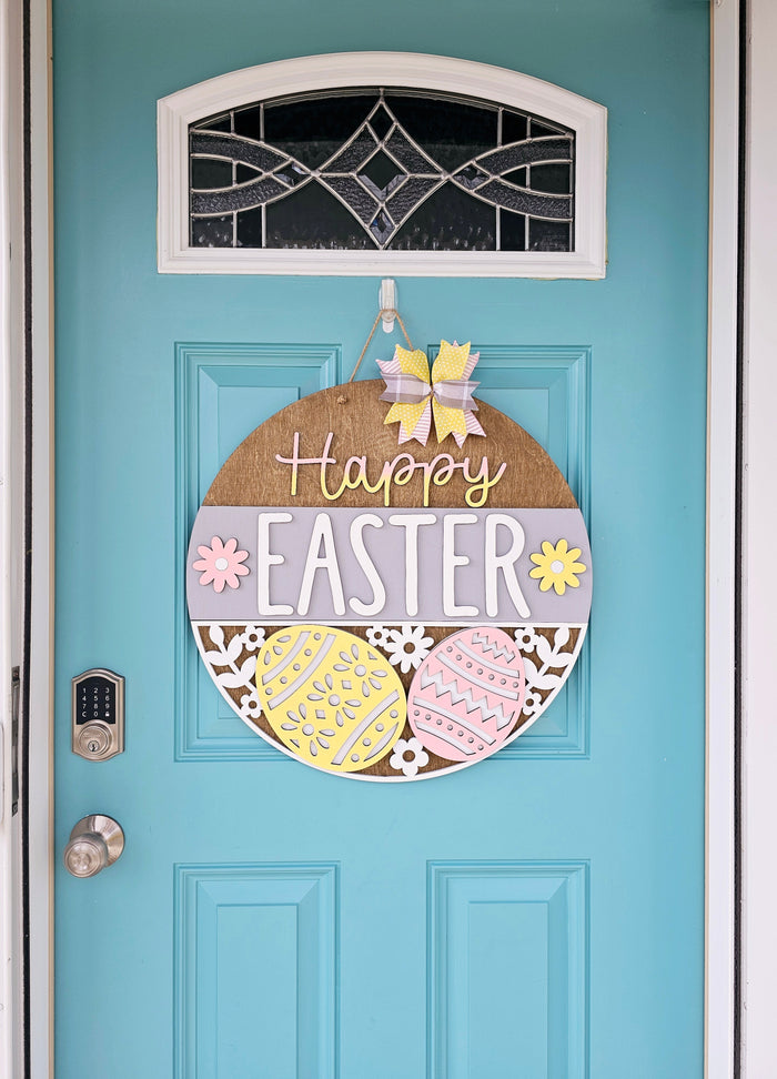 Happy Easter Floral Egg Door Hanger-wholesale