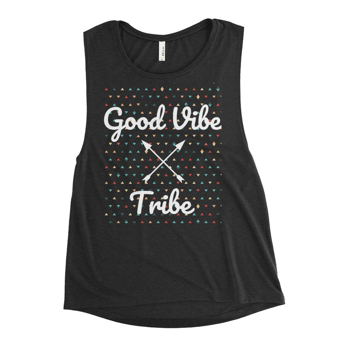 Happy Hippie Babes Ladies’ Good Vibe Tribe Muscle Tank