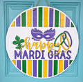 Happy Mardi Gras Lines Door Hanger