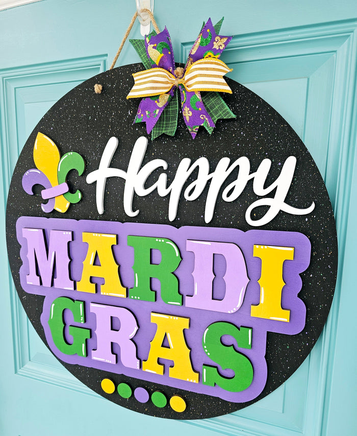 Happy Mardi Gras Splatter Door Hanger-wholesale