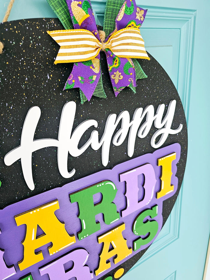 Happy Mardi Gras Splatter Door Hanger-wholesale
