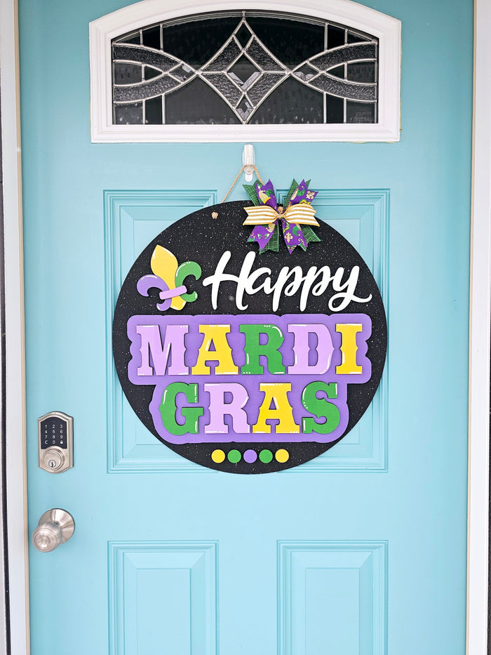 Happy Mardi Gras Splatter Door Hanger-wholesale