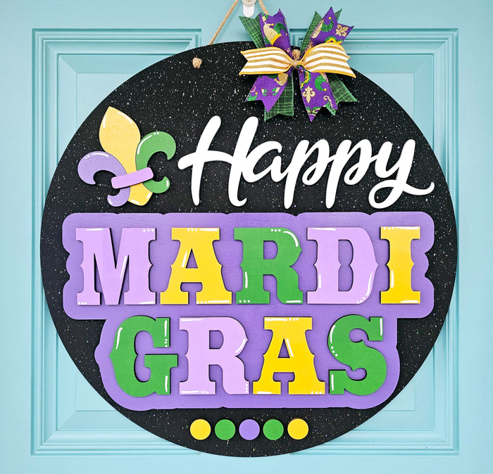 Happy Mardi Gras Splatter Door Hanger-wholesale