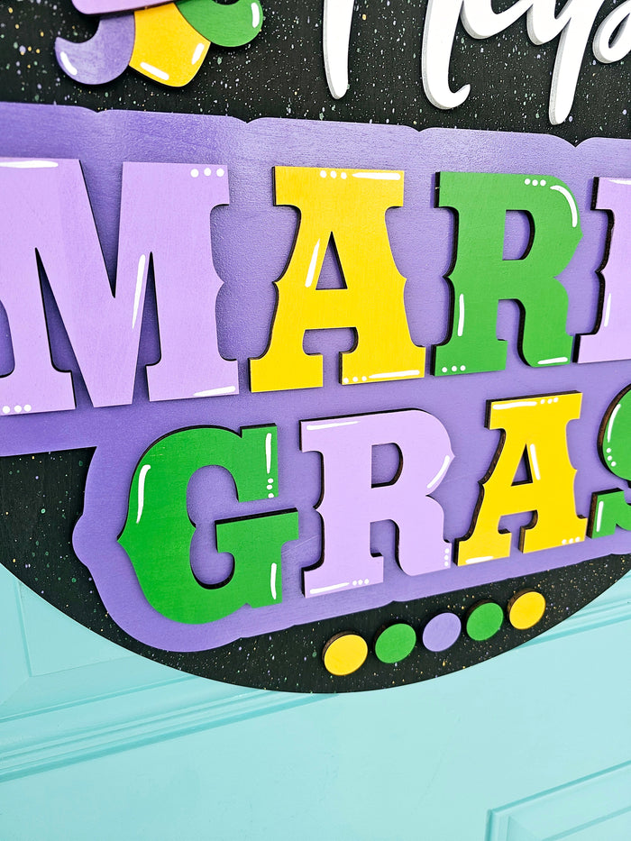 Happy Mardi Gras Splatter Door Hanger-wholesale