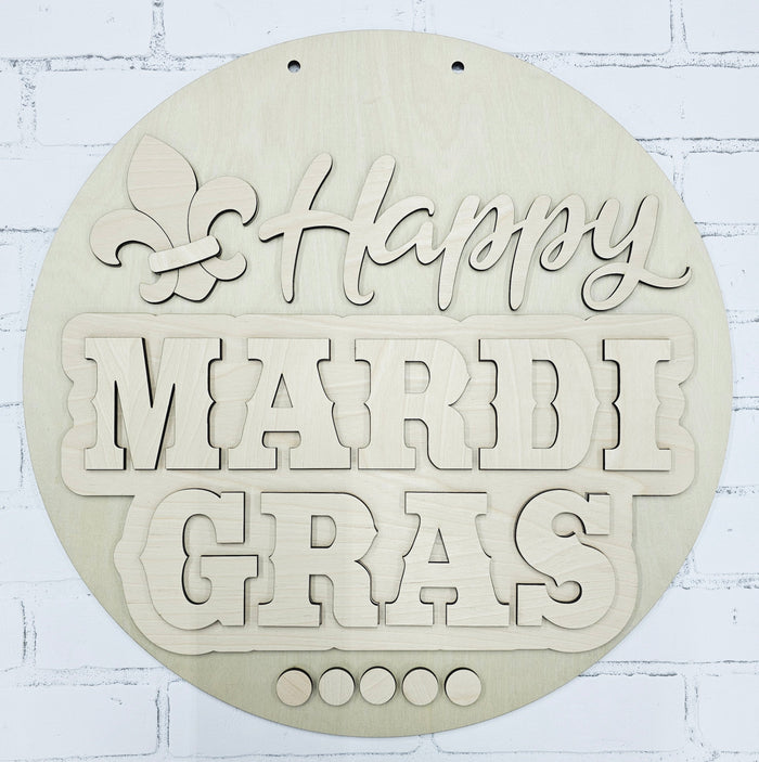 Happy Mardi Gras Splatter Door Hanger-wholesale