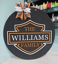 Harley Davidson Family Name Door Hanger