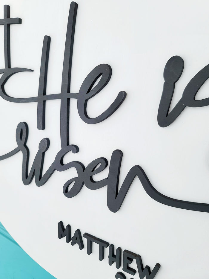 He is Risen Matthew 28-6 Door Hanger