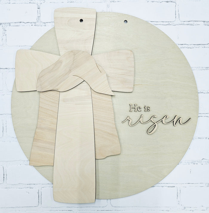 He is Risen Sunshine Cross Door Hanger