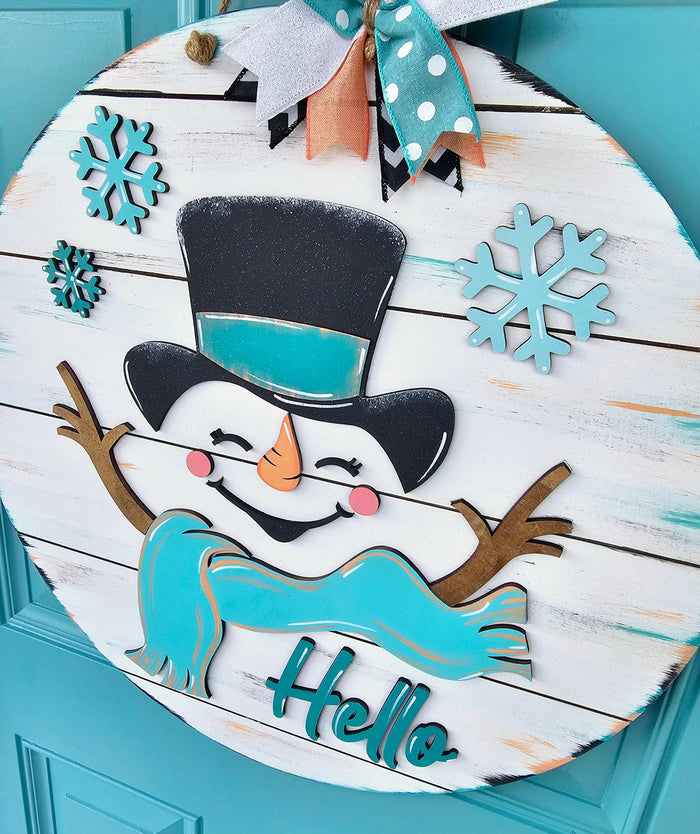 Hello Cheerful Snowman Door Hanger-wholesale