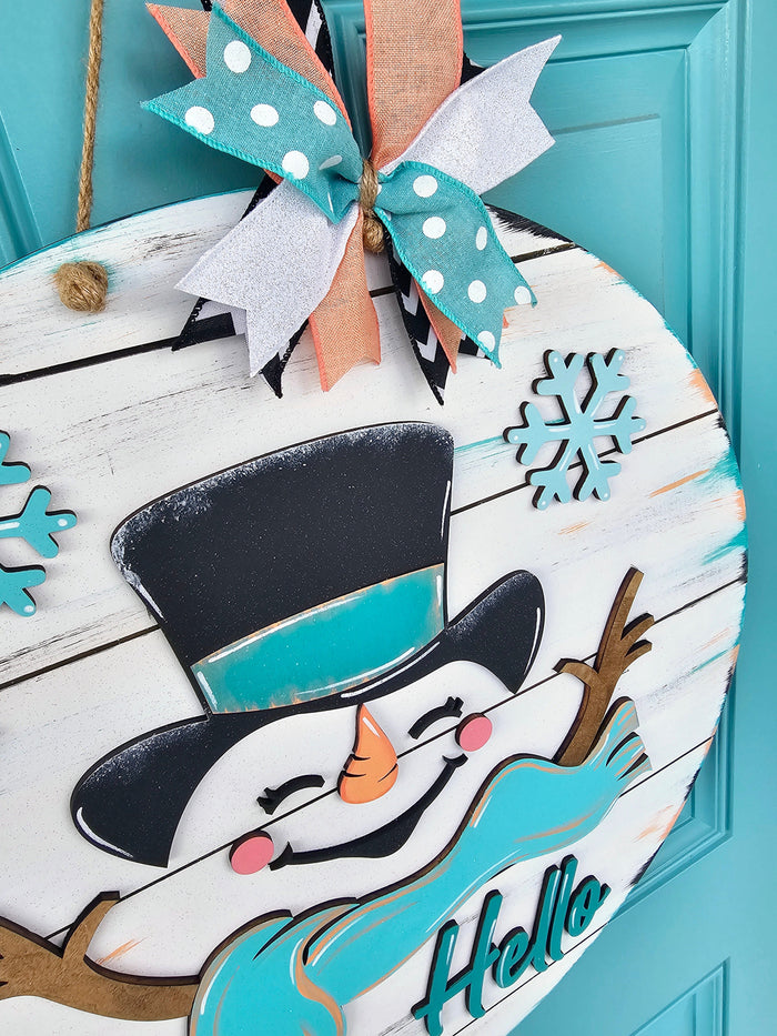 Hello Cheerful Snowman Door Hanger-wholesale