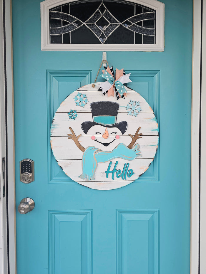 Hello Cheerful Snowman Door Hanger-wholesale