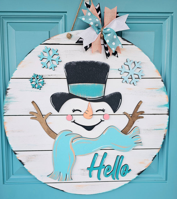 Hello Cheerful Snowman Door Hanger-wholesale