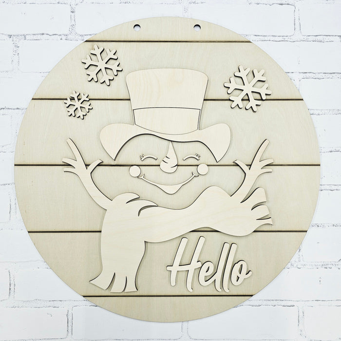 Hello Cheerful Snowman Door Hanger-wholesale