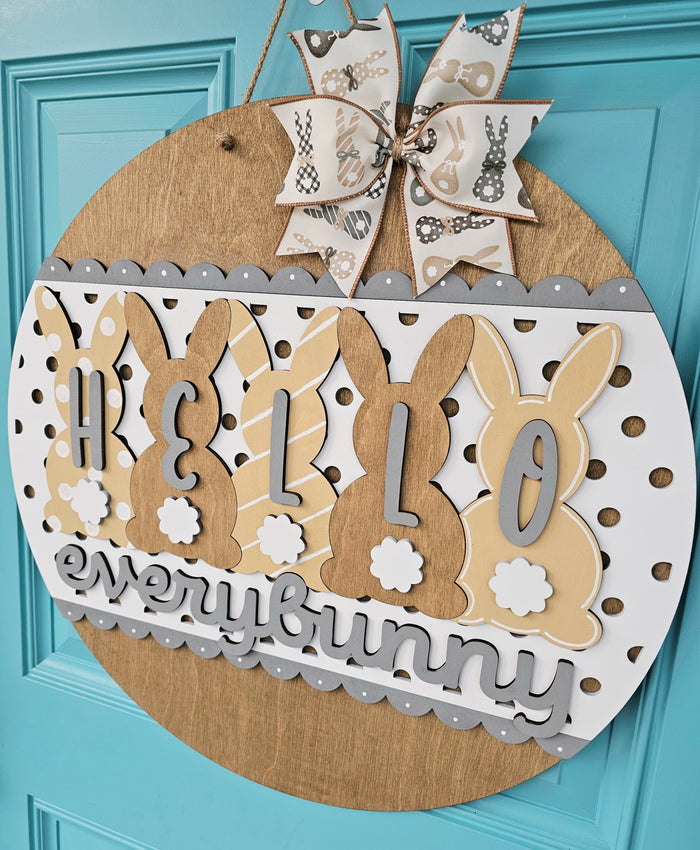 Hello Everybunny Dots Door Hanger-wholesale