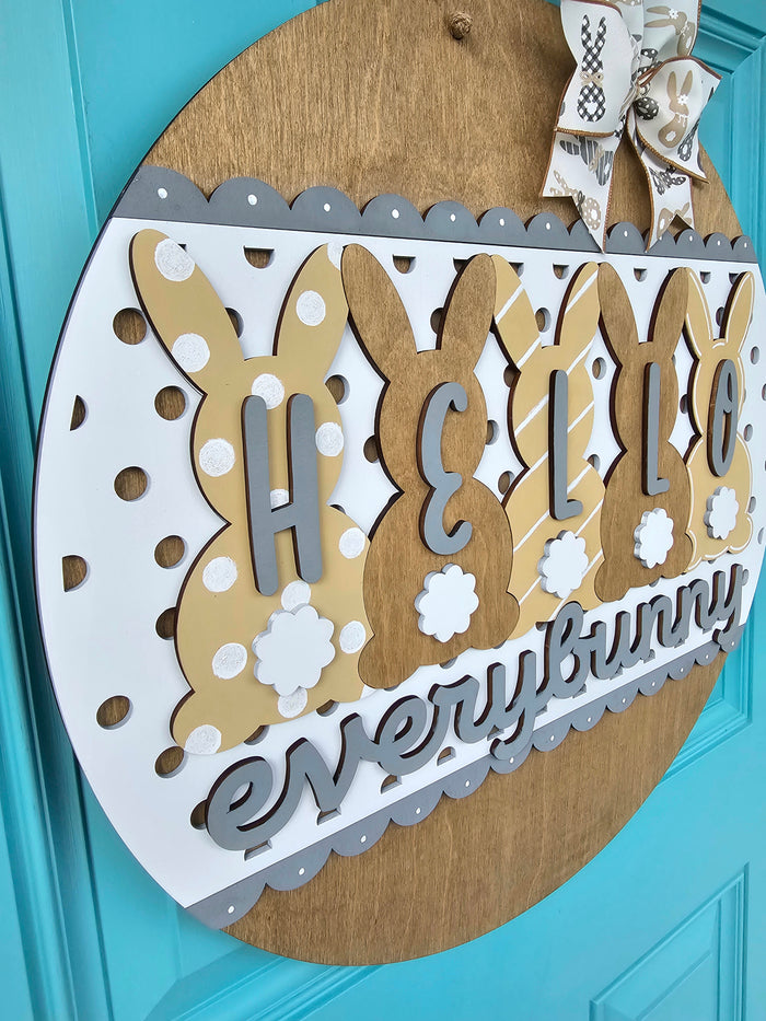 Hello Everybunny Dots Door Hanger-wholesale