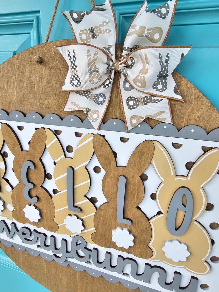 Hello Everybunny Dots Door Hanger-wholesale