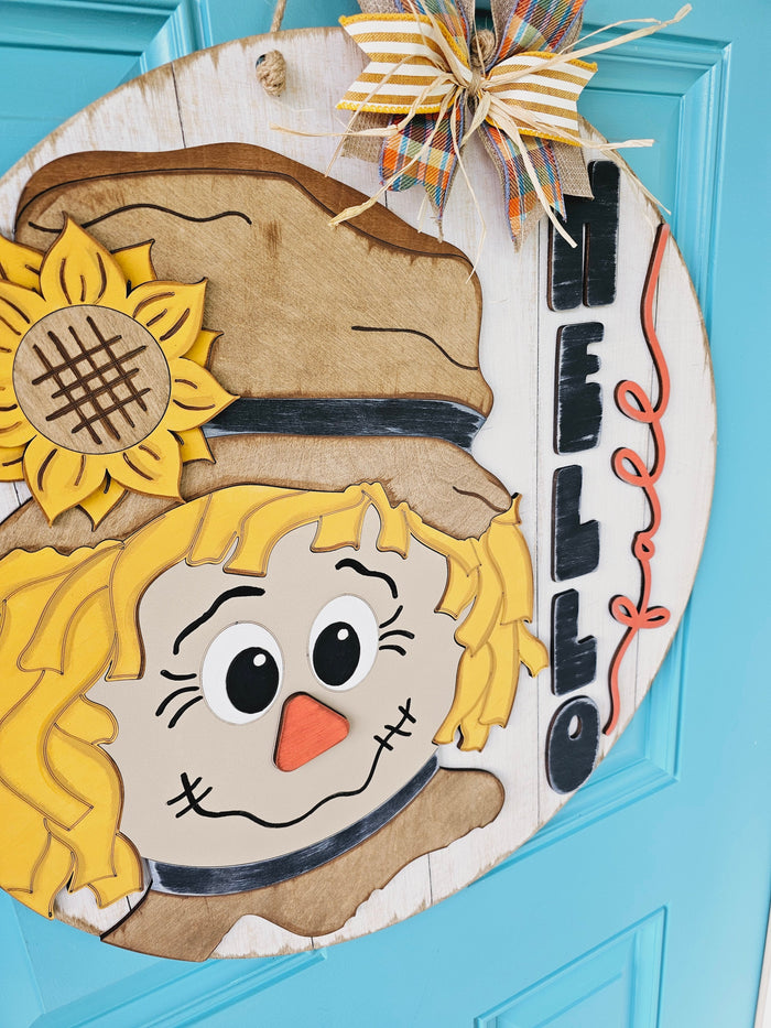 Hello Fall Scarecrow Door Hanger-wholesale