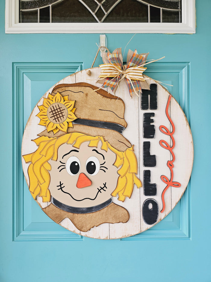 Hello Fall Scarecrow Door Hanger-wholesale