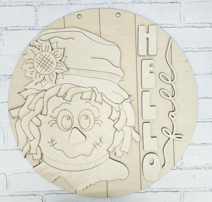 Hello Fall Scarecrow Door Hanger-wholesale
