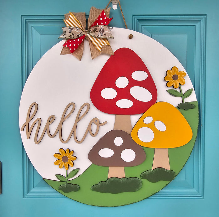 Hello Mushroom Trio Door Hanger-wholesale