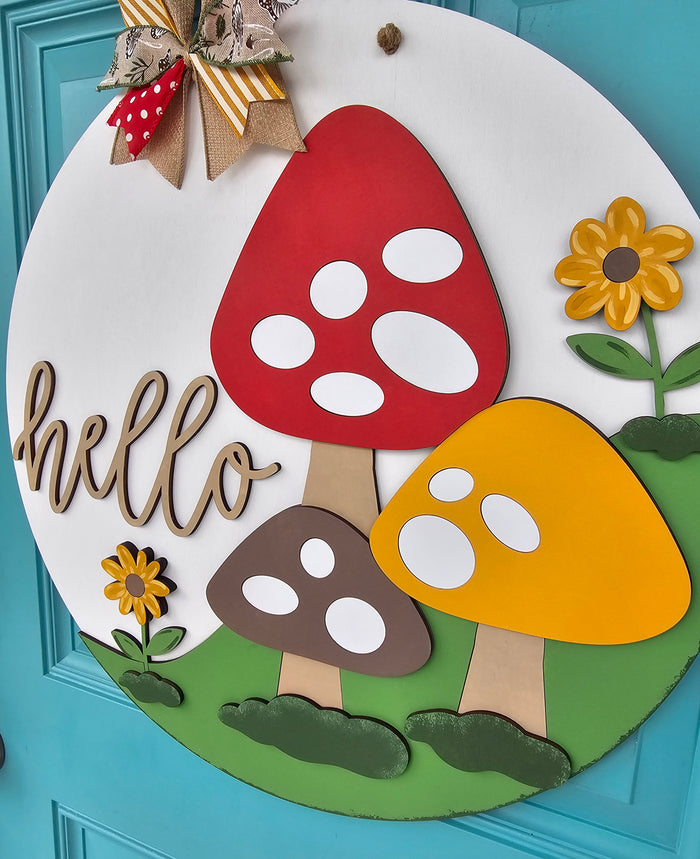 Hello Mushroom Trio Door Hanger-wholesale